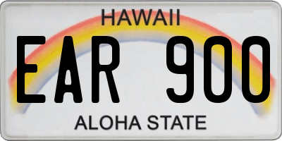 HI license plate EAR900