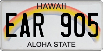 HI license plate EAR905