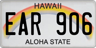 HI license plate EAR906