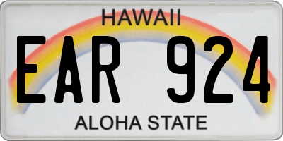 HI license plate EAR924