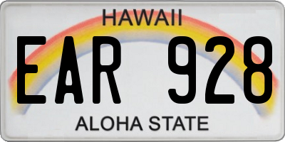 HI license plate EAR928