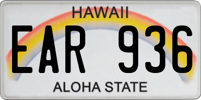 HI license plate EAR936