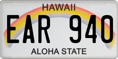 HI license plate EAR940
