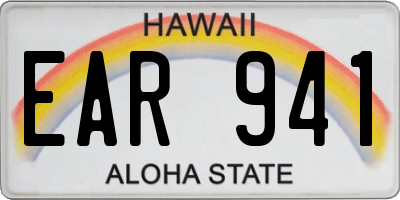 HI license plate EAR941