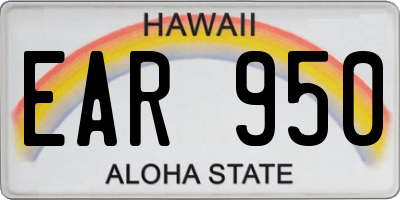 HI license plate EAR950