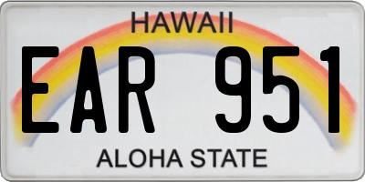 HI license plate EAR951