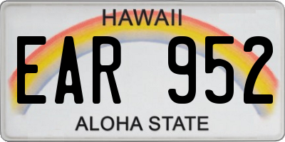 HI license plate EAR952