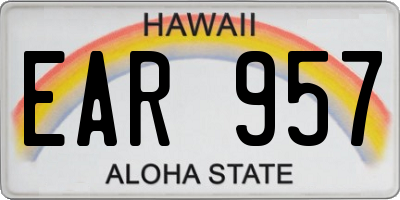 HI license plate EAR957