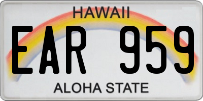 HI license plate EAR959