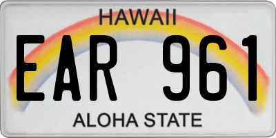 HI license plate EAR961