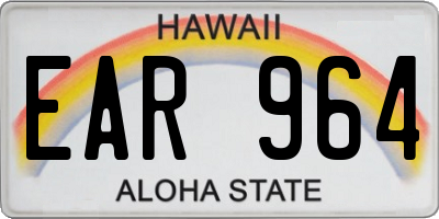 HI license plate EAR964
