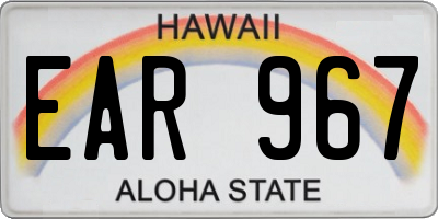HI license plate EAR967