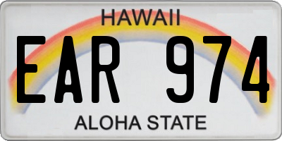 HI license plate EAR974