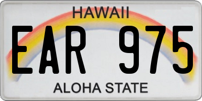 HI license plate EAR975