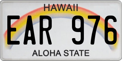 HI license plate EAR976