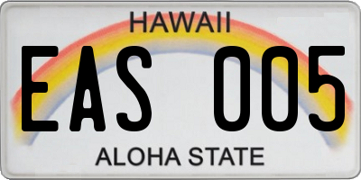 HI license plate EAS005