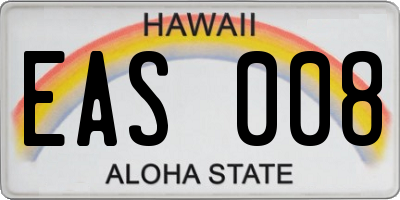 HI license plate EAS008