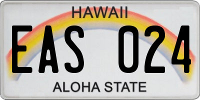 HI license plate EAS024