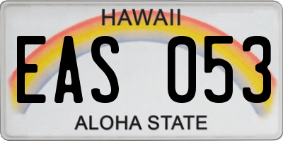 HI license plate EAS053