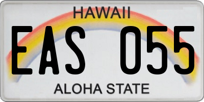 HI license plate EAS055