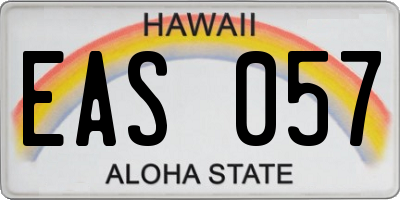 HI license plate EAS057