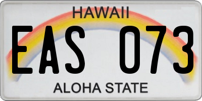 HI license plate EAS073