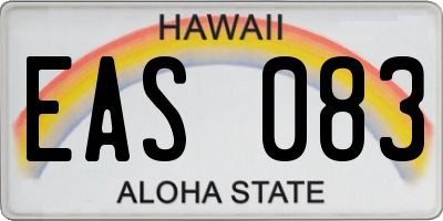 HI license plate EAS083