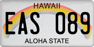 HI license plate EAS089