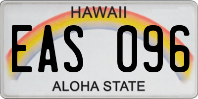 HI license plate EAS096