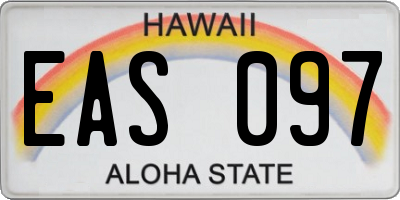 HI license plate EAS097