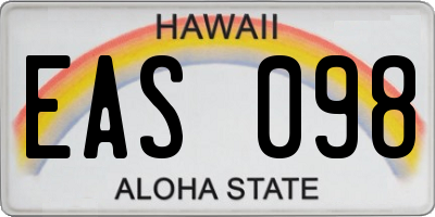 HI license plate EAS098
