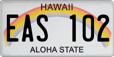 HI license plate EAS102