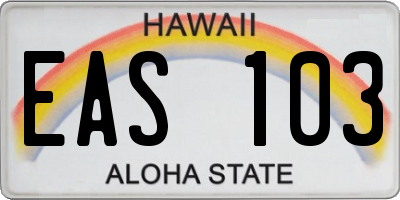 HI license plate EAS103