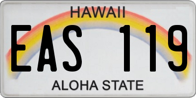 HI license plate EAS119