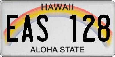 HI license plate EAS128