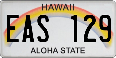 HI license plate EAS129