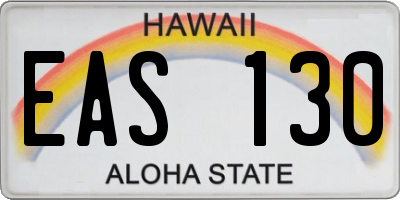 HI license plate EAS130