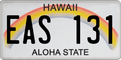 HI license plate EAS131