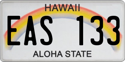 HI license plate EAS133