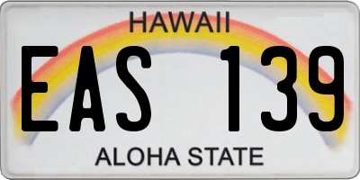 HI license plate EAS139