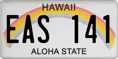 HI license plate EAS141