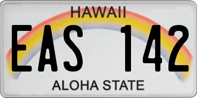 HI license plate EAS142