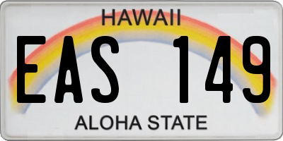 HI license plate EAS149