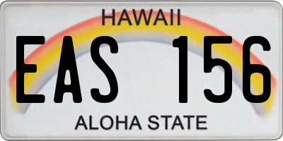 HI license plate EAS156
