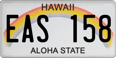 HI license plate EAS158