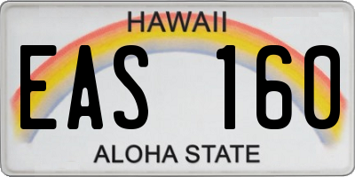 HI license plate EAS160