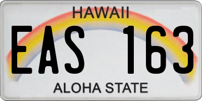 HI license plate EAS163