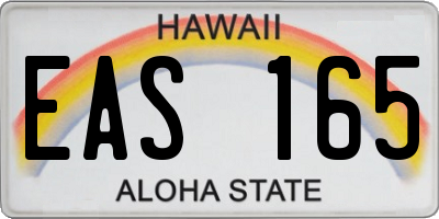 HI license plate EAS165