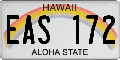 HI license plate EAS172