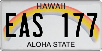 HI license plate EAS177